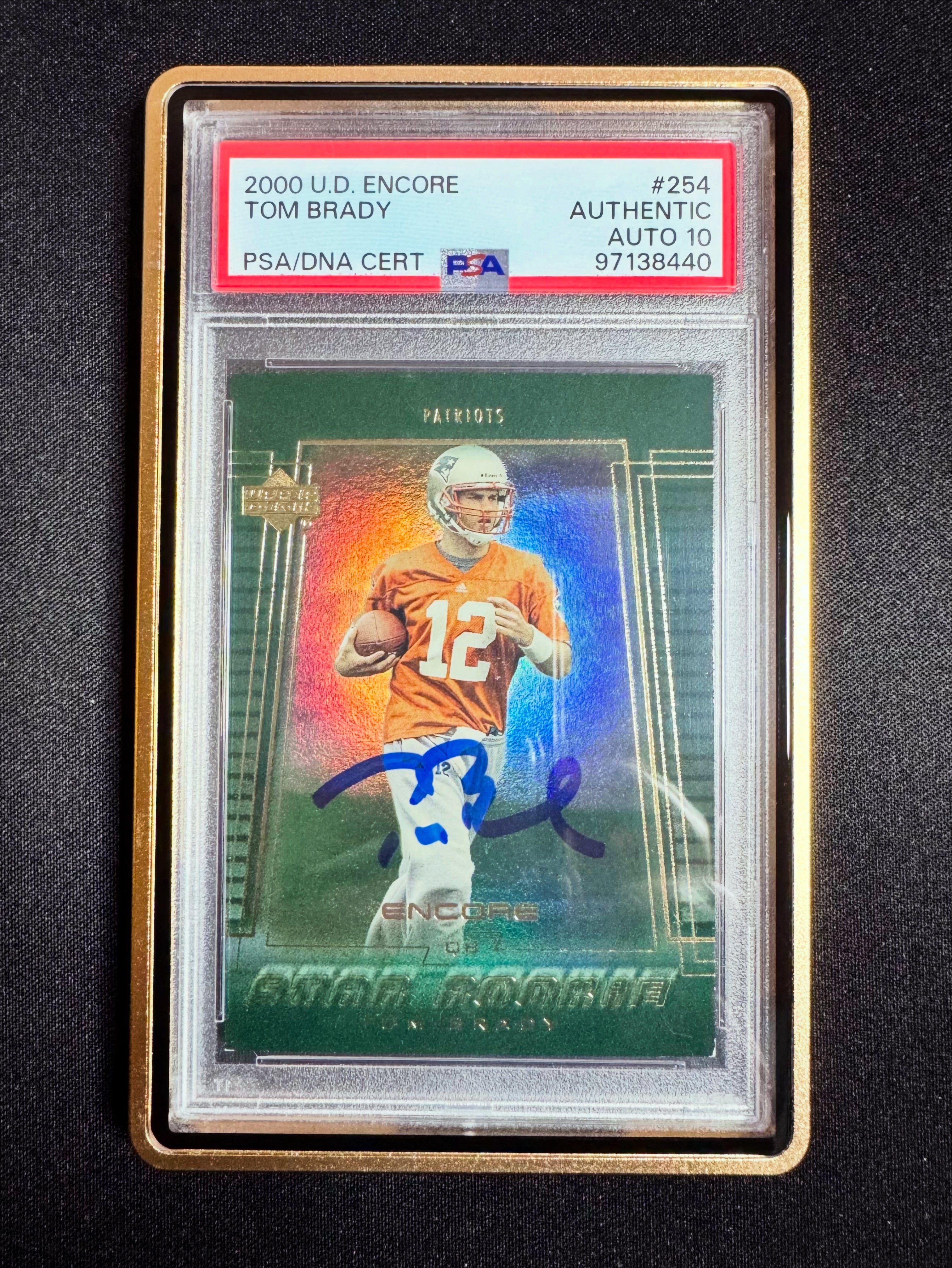 2000 U.D. ENCORE TOM BRADY AUTHENTIC AUTO PSA 10