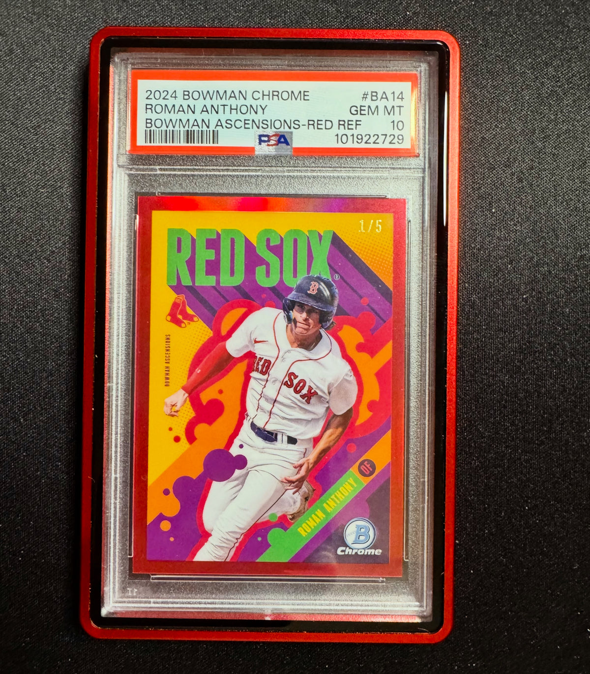 2024 BOWMAN CHROME ROMAN ANTHONY ASCENSIONS RED /5 PSA 10