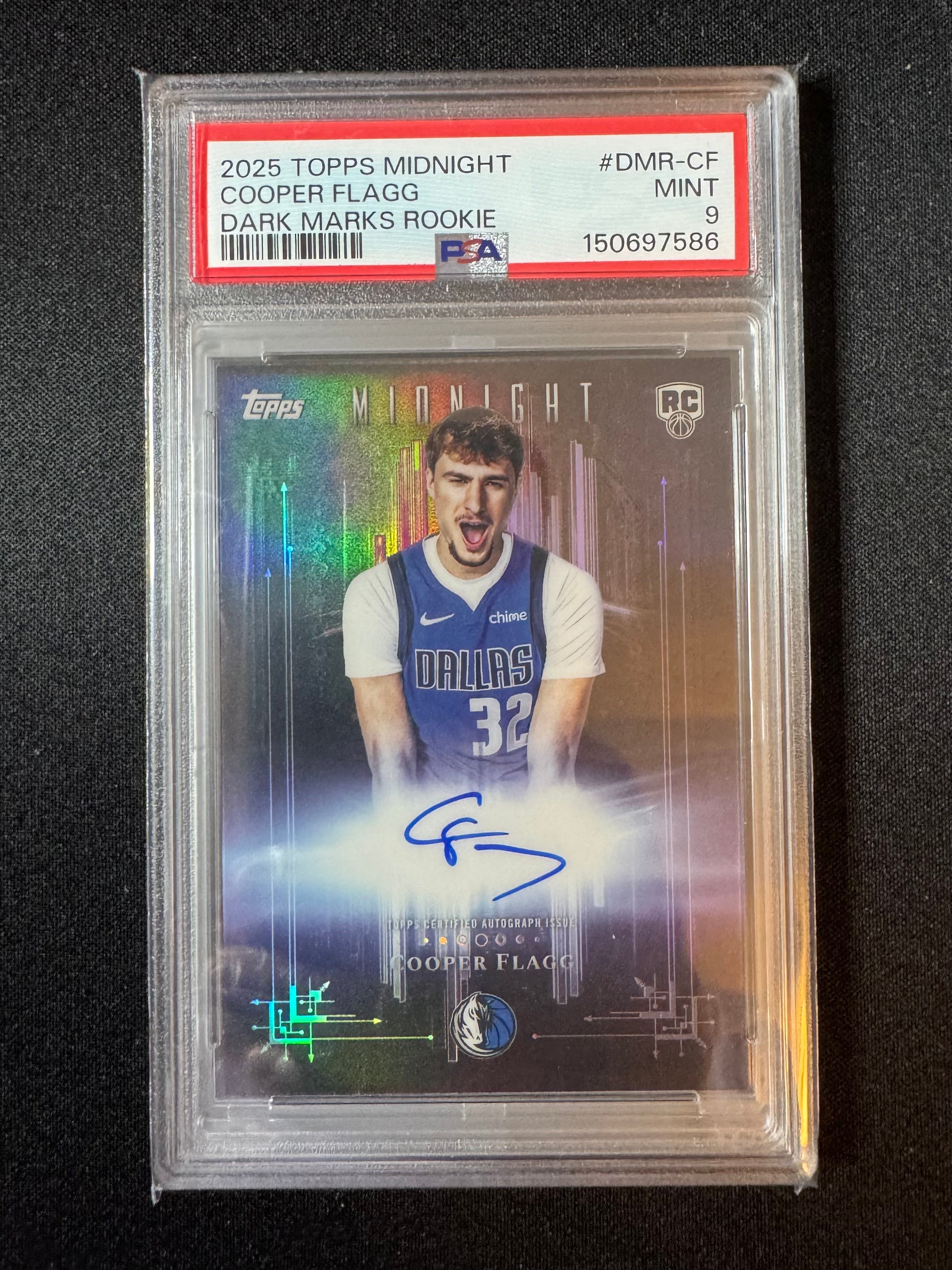 2025 TOPPS MIDNIGHT COOPER FLAGG DARK MARKS AUTO PSA 9